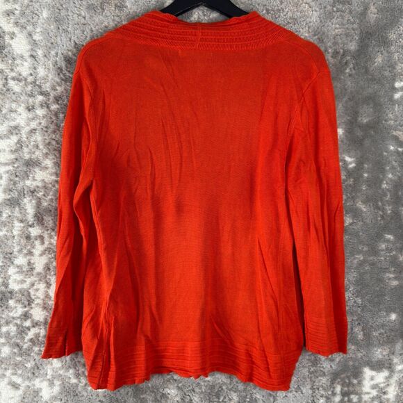 41 Hawthon Size M Casual Open Front Cardigan Sweater Orange Long Sleeve - Picture 3 of 7